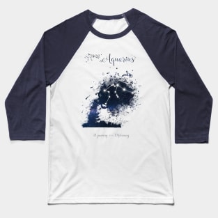 Aquarius Zodiac Sign Baseball T-Shirt